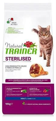 cibo secco per gatti TRAINER NATURAL CAT STERILIZED PROSCIUTTO KG 10