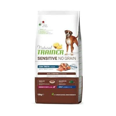 cibo secco per cani TRAINER NO GRAIN MEDIUM/MAXI TROTA KG 12