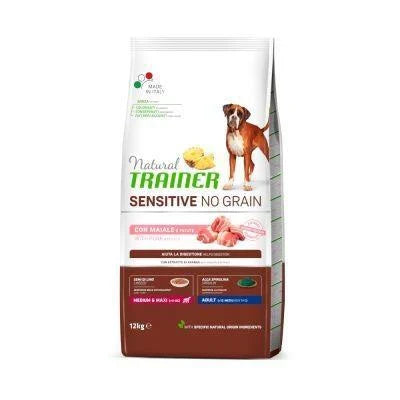 cibo secco per cani TRAINER NO GRAIN MEDIUM/MAXI MAIALE KG 12