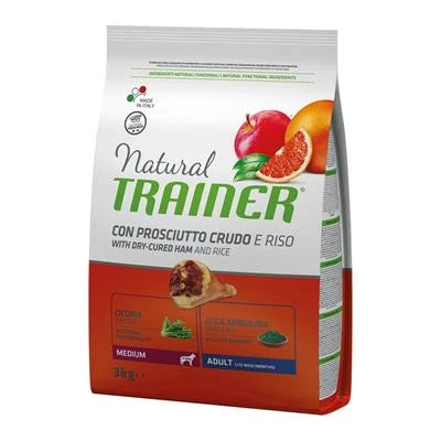 cibo secco per cani TRAINER NATURAL MEDIUM PROSCIUTTO/RISO KG 3