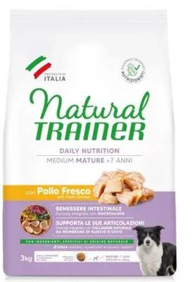 cibo secco per cani TRAINER NATURAL MEDIUM MATURE POLLO KG 3