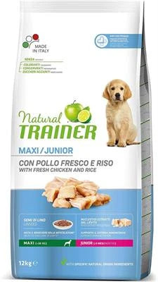 cibo secco per cani TRAINER NATURAL MAXI PUPPY POLLO KG 12