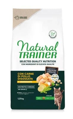 cibo secco per gatti TRAINER NAT SELECTED QUALITY CAT NO GRAIN STER POLLO KG 1,25