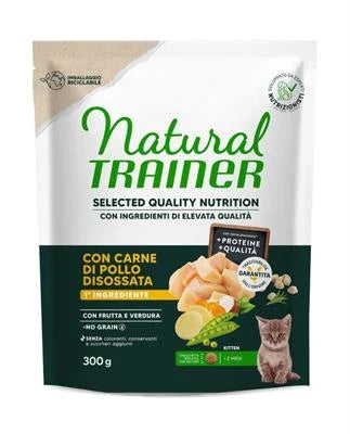 cibo secco per gatti TRAINER NAT SELECTED QUALITY CAT NO GRAIN KITTEN POLLO GR 300