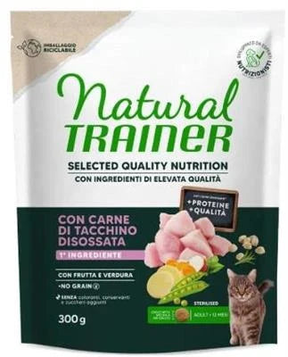 cibo secco per gatti TRAINER NAT SELECTED QUALITY CAT NO GRAIN STER TACCHINO GR 300