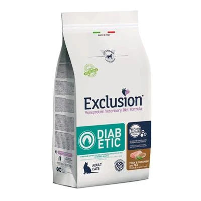 cibo secco per gatti EXCLUSION CAT DIABETIC MAIALE/PISELLI KG 1,5