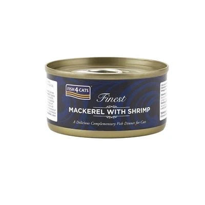 Cibo umido per gatti FISH4CATS FINEST FILETTI SGOMBRO/GAMBERETTI GR 70