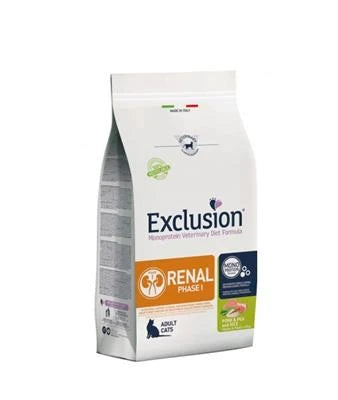 cibo secco per gatti EXCLUSION CAT RENAL FASE 1 MAIALE/PISELLI 300 GR
