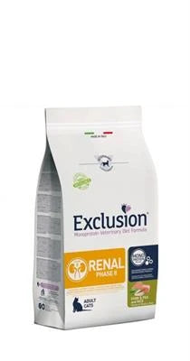 cibo secco per gatti EXCLUSION CAT RENAL FASE 2 MAIALE/PISELLI 1,5 KG