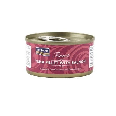 Cibo umido per gatti FISH4CATS FINEST FILETTI TONNO/SALMONE GR 70