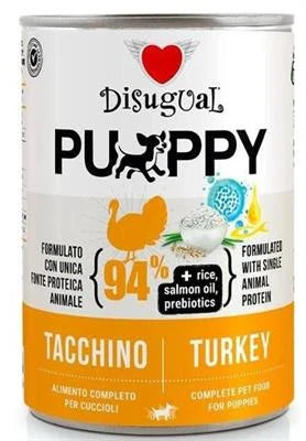 Cibo umido per cani DISUGUAL DOG PUPPY TACCHINO GR 400