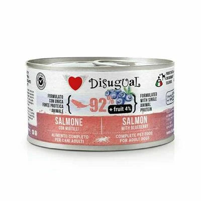Cibo umido per cani DISUGUAL FRUIT SALMONE/MIRTILLI GR 150
