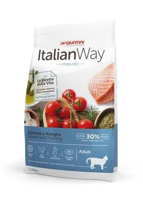 cibo secco per gatti ITALIAN WAY CAT SALMONE/ARINGA KG 8