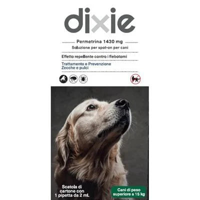 Antiparassitari Per Cane DIXIE PERMETRINA SPOT ON CANE ML 2 > 15 KG
