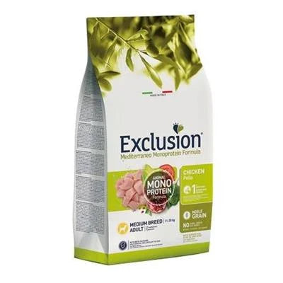 cibo secco per cani EXCLUSION MEDIT NOBLE MEDIUM POLLO KG 12