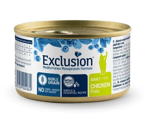 Cibo umido per gatti EXCLUSION MEDIT NOBLE CAT UM POLLO GR 85