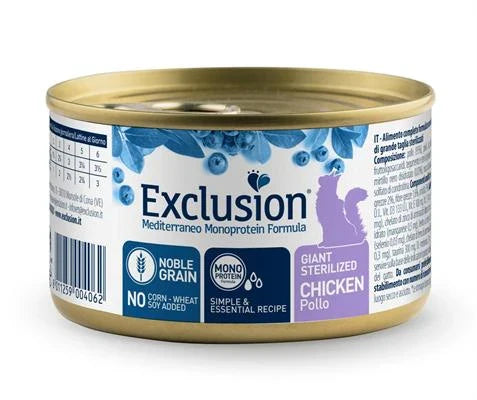 Cibo umido per gatti EXCLUSION MEDIT NOBLE CAT UM GIANT STERILIZED POLLO GR 85