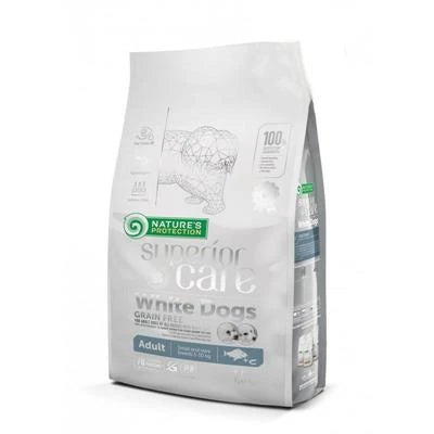 cibo secco per cani  NATURE'S PROTECTION WHITE DOG SUPERIOR GF MINI PESCE BIANCO KG 1,5