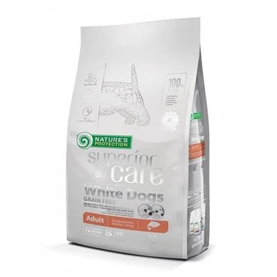 cibo secco per cani NATURE'S PROTECTION WHITE DOG GRAIN FREE MINI SALMONE KG 1,5