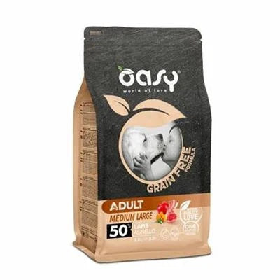 cibo secco per cani OASY DOG GRAIN FREE MEDIUM/LARGE AGNELLO KG 2,5