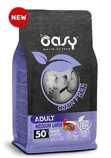 cibo secco per cani OASY DOG GRAIN FREE MEDIUM/LARGE ANATRA KG 12