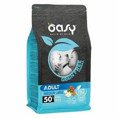 cibo secco per cani  OASY DOG GRAIN FREE MEDIUM/LARGE PESCE KG 2,5