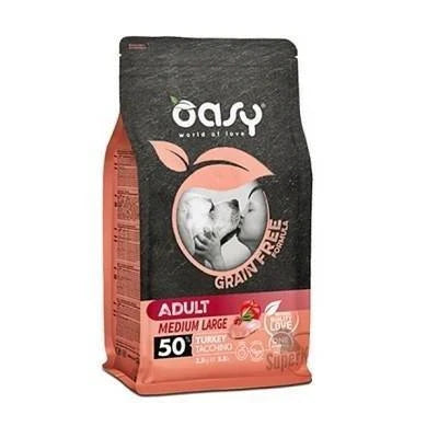 cibo secco per cani  OASY DOG GRAIN FREE MEDIUM/LARGE TACCHINO KG 12