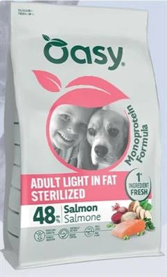 cibo secco per cani  OASY DOG MONO LIGHT SALMONE KG 10