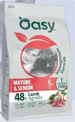 cibo secco per cani  OASY DOG MONO MATURE SENIOR AGNELLO KG 10