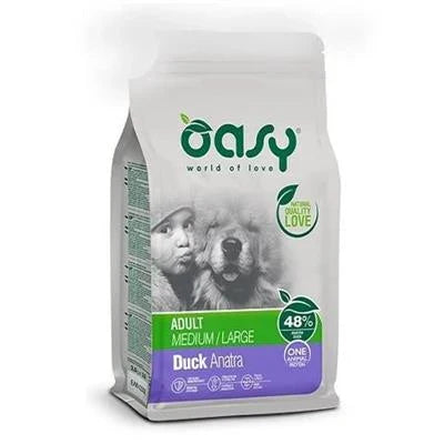 cibo secco per cani  OASY DOG MEDIUM/LARGE ANATRA KG 2,5