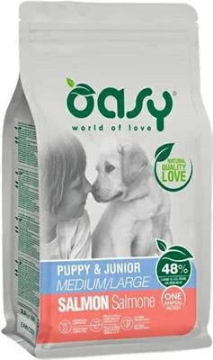 cibo secco per cani  OASY PUPPY MEDIUM/LARGE SALMONE KG 12