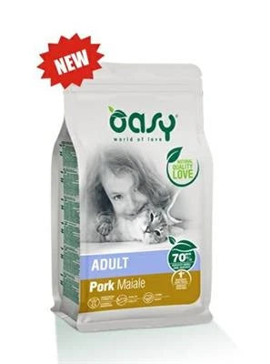 cibo secco per gatti OASY CAT MAIALE GR 300