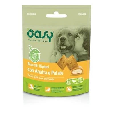 snack per cani OASY BISCOTTI RIPIENI ANATRA/PATATE GR 80
