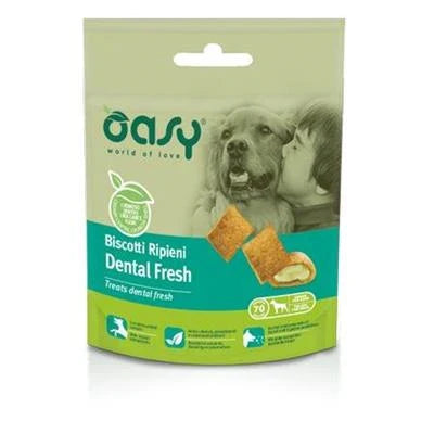 snack per cani OASY BISCOTTI RIPIENI DENTAL FRESH GR 70