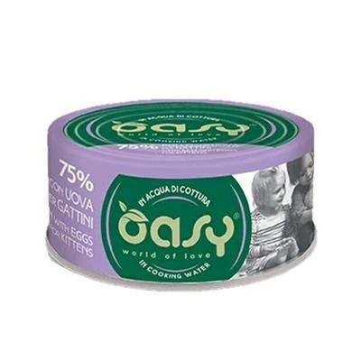 cibo umido per gatti  OASY MORE LOVE POLLO/UOVA GATTINI GR 70