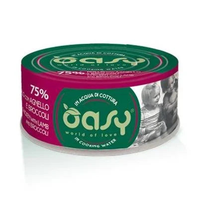 cibo umido per gatti  OASY MORE LOVE POLLO/AGNELLO/BROCCOLI GR 70
