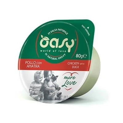 cibo umido per gatti  OASY MORE LOVE CUP POLLO/ANATRA GR 70