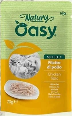 cibo umido per gatti OASY CAT NATURY BUSTE FILETTO DI POLLO 24 x GR 70