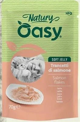 cibo umido per gatti OASY CAT NATURY BUSTE SALMONE 24 X GR 70