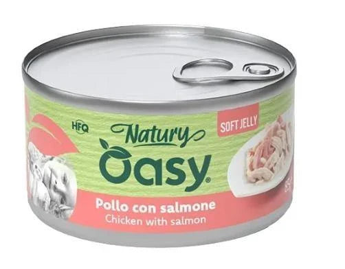 cibo umido per gatti OASY CAT NATURY POLLO/SALMONE GR 150