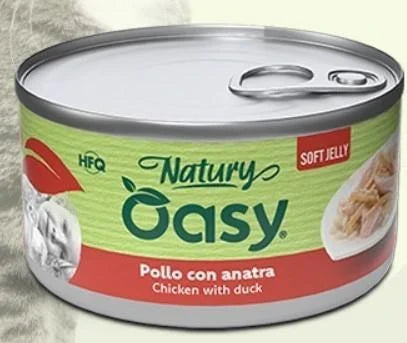 cibo umido per gatti OASY CAT NATURY POLLO/ANATRA GR 150