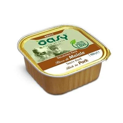 cibo umido per cani OASY DOG PATE' DELIZIOSO MAIALE 11 X GR 150