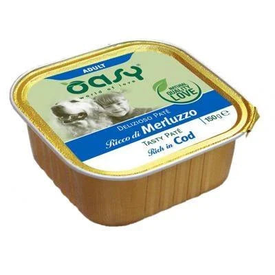 cibo umido per cani OASY DOG PATE' DELIZIOSO MERLUZZO 11 X GR 150