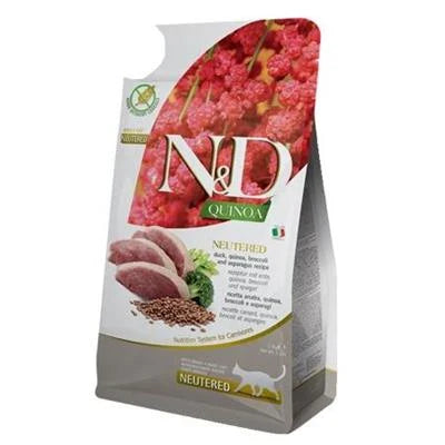 Cibo secco per gatti ND CAT QUINOA NEUTERED ANATRA/BROCCOLI/ASPARAGI KG 1,5