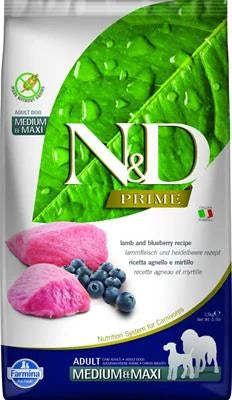 cibo secco per cani ND DOG PRIME MEDIUM AGNELLO/MIRTILLO KG 2,5