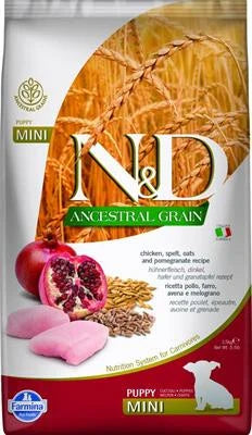 cibo secco per cani  ND DOG ANCESTRAL MINI PUPPY POLLO/MELOGRANO KG 2,5