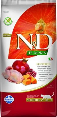 Cibo secco per gatti ND CAT PUMPKIN NEUTERED QUAGLIA/MELOGRANO KG 5