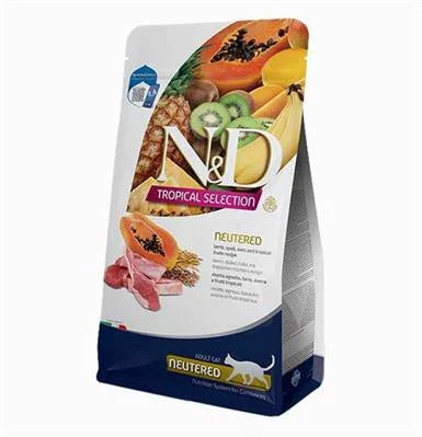Cibo secco per gatti ND CAT TROPICAL SELECTION NEUTERED KG 4+1 AGNELLO