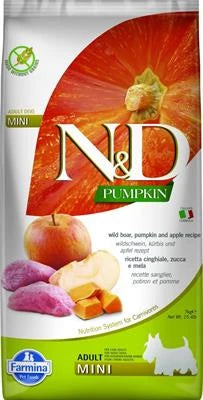 cibo secco per cani  ND DOG PUMPKIN MINI CINGHIALE/MELA KG 7