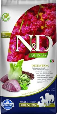 cibo secco per cani  ND DOG QUINOA DIGESTION AGNELLO/FINOCCHIO/MENTA/CARCIOFO KG 7